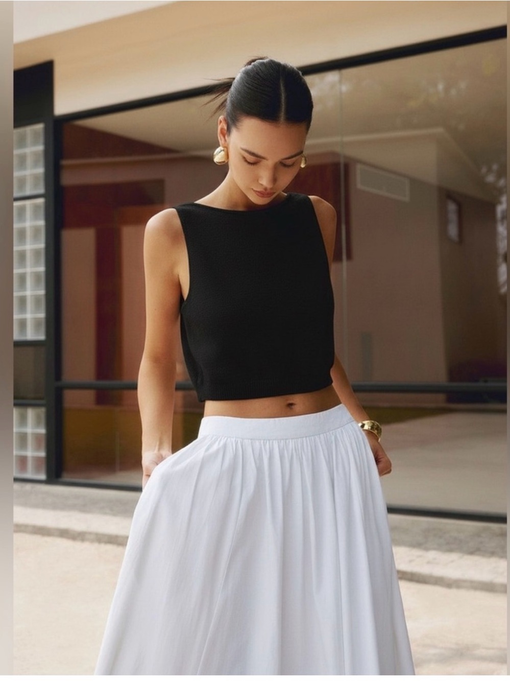 Commense Cotton Blends Crop Tank Top
